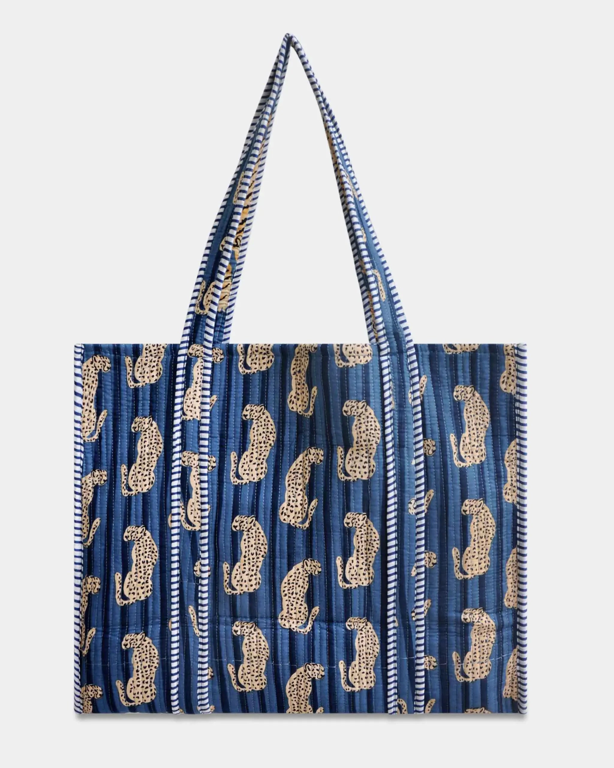 Sac cabas réversible en coton matelassé - GUEPARD Bleu - Bokabas Sac (Image 2)