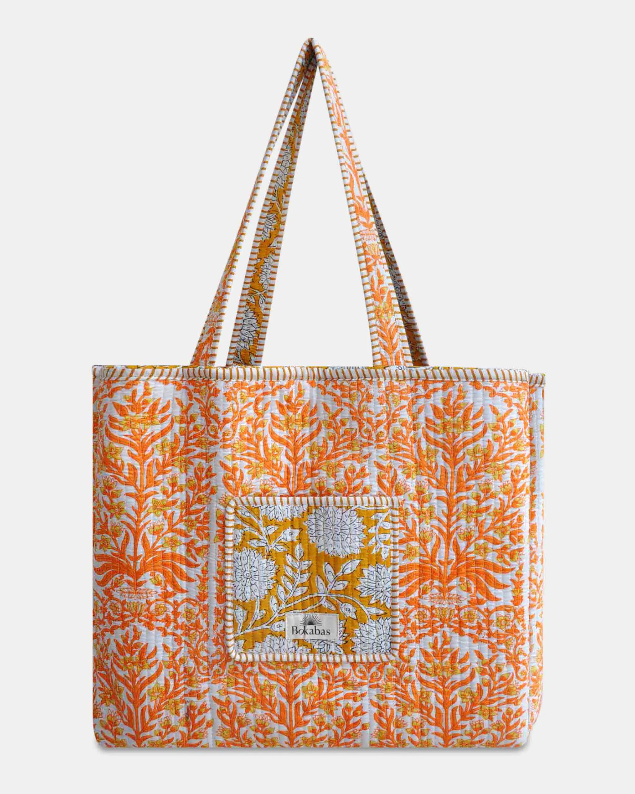 Sac cabas matelassé en coton réversible - PIQUE Jaune - Image 3