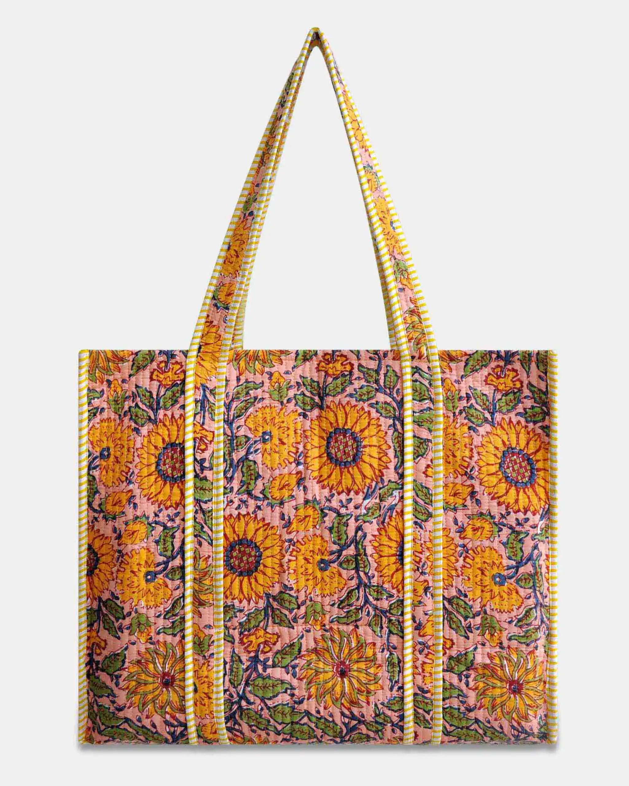 Sac cabas réversible en coton matelassé - TOURNESOL - Bokabas Sac (Image 1)