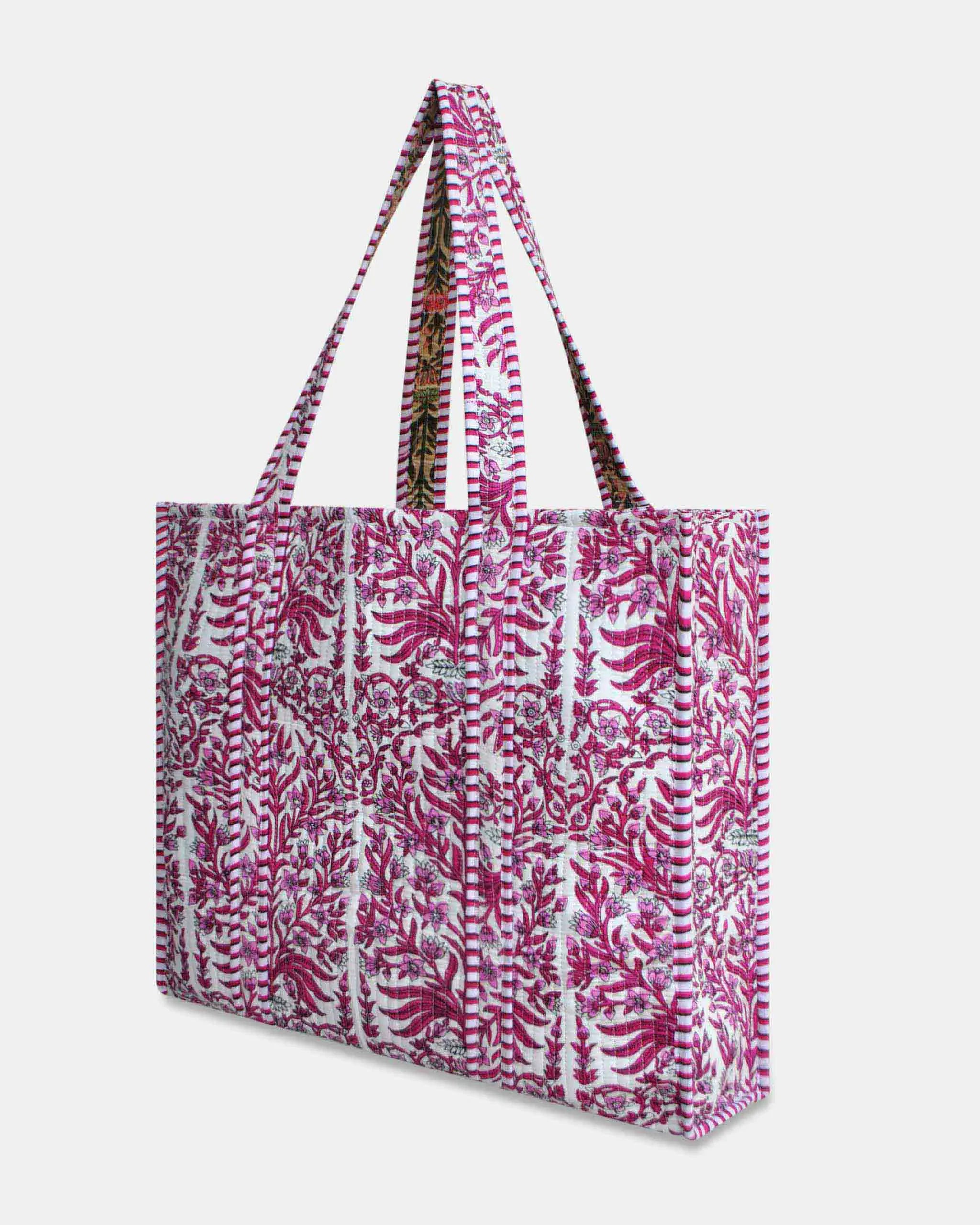 Sac cabas réversible en coton matelassé - VAL Rose - Bokabas Sac (Image 2)