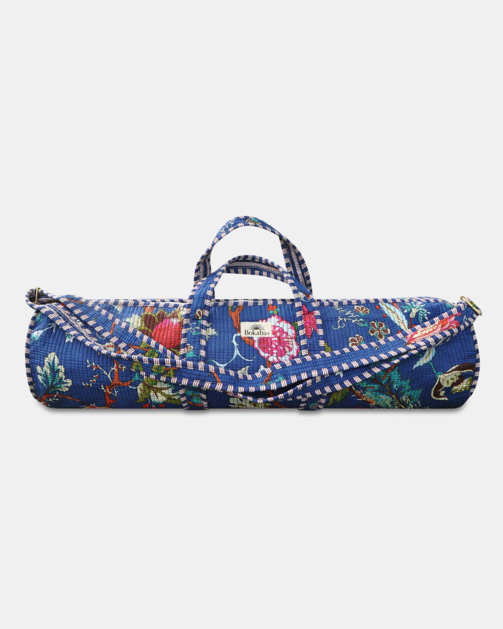 Sac de yoga en coton matelassé - FORÊT Bleu - Bokabas Sac de yoga (Image 1)