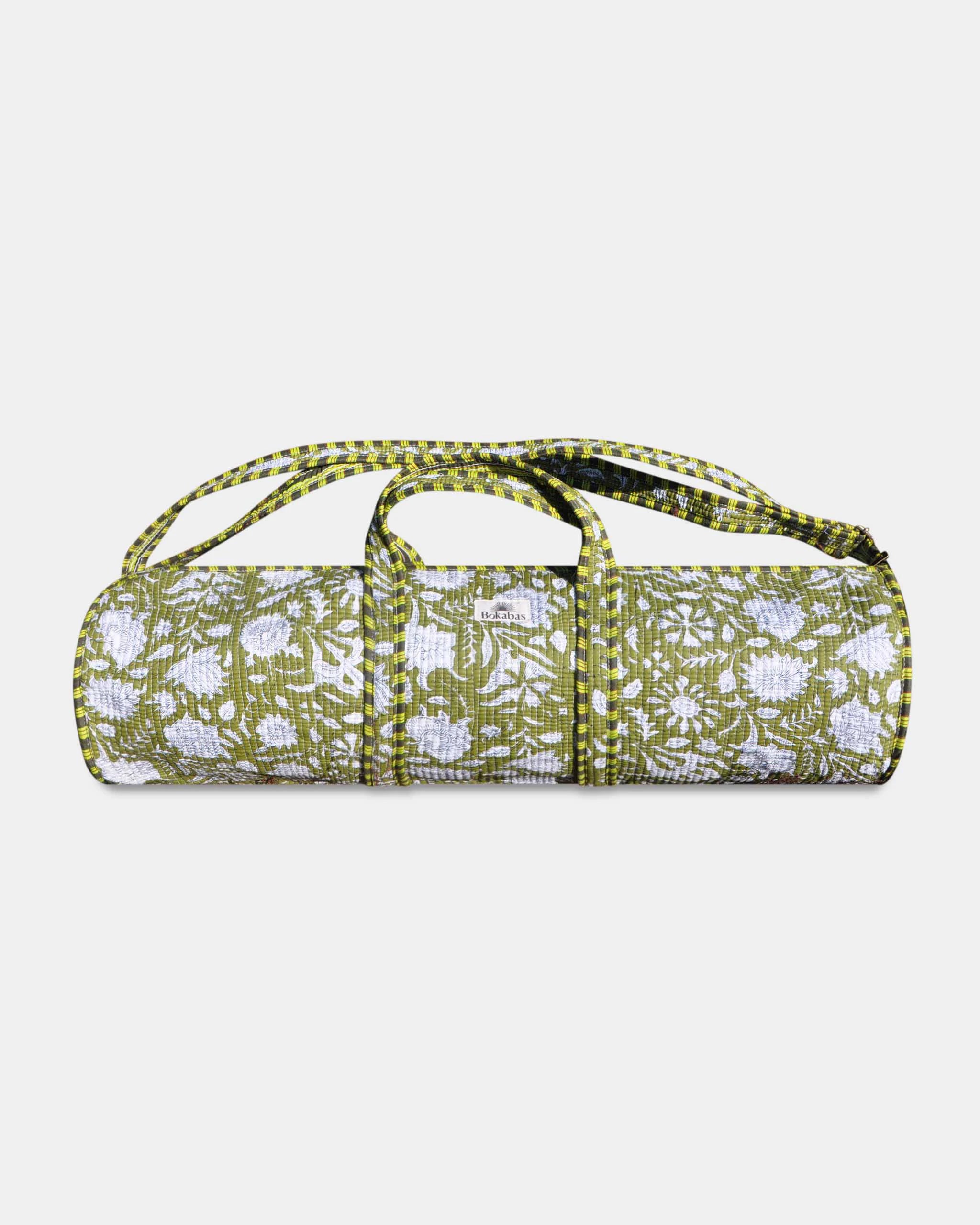 Sac de yoga en coton matelassé - PIQUE Vert - Bokabas Sac de yoga (Image 1)