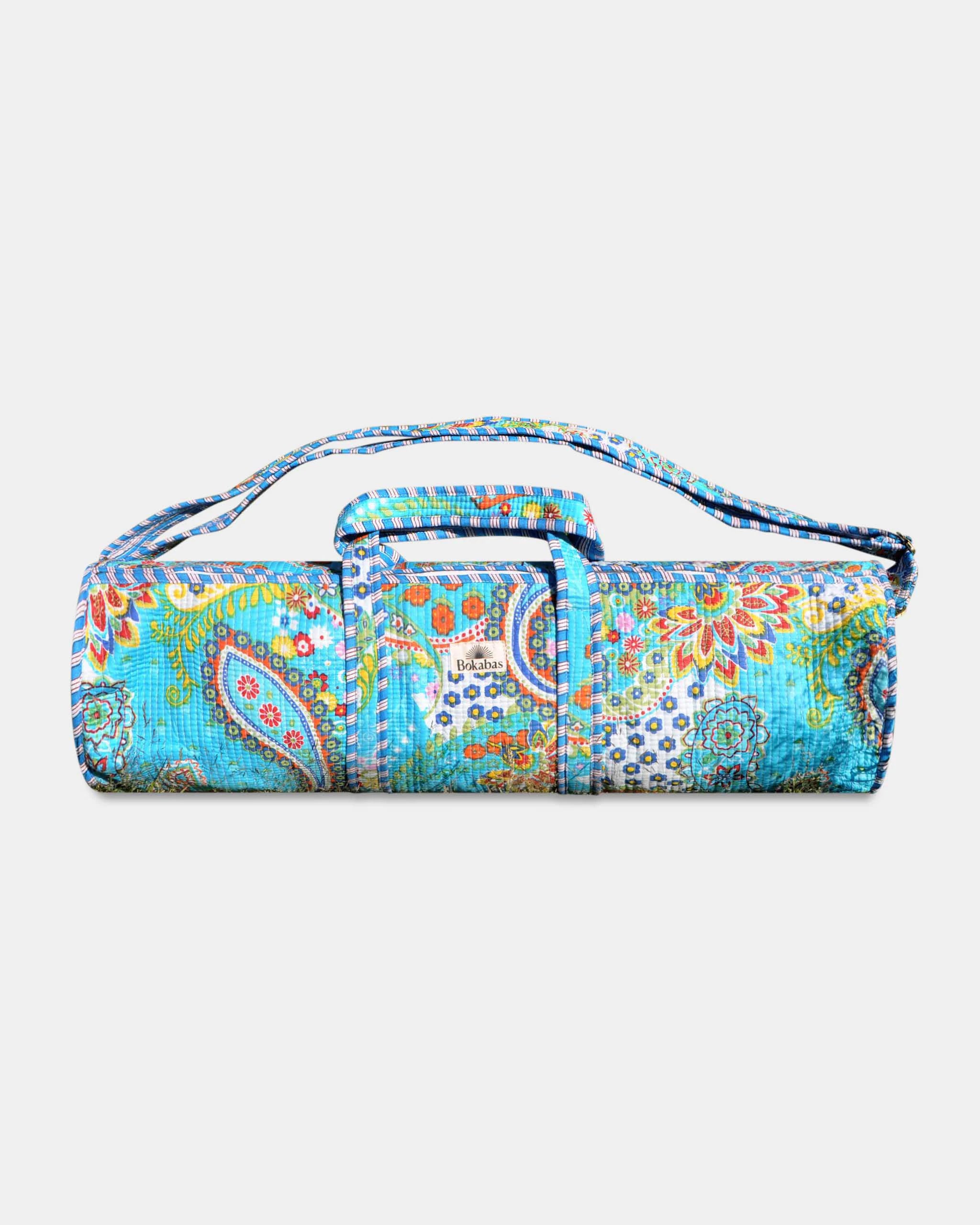 Sac de yoga en coton matelassé - TURQUOISE - Bokabas Sac de yoga (Image 1)