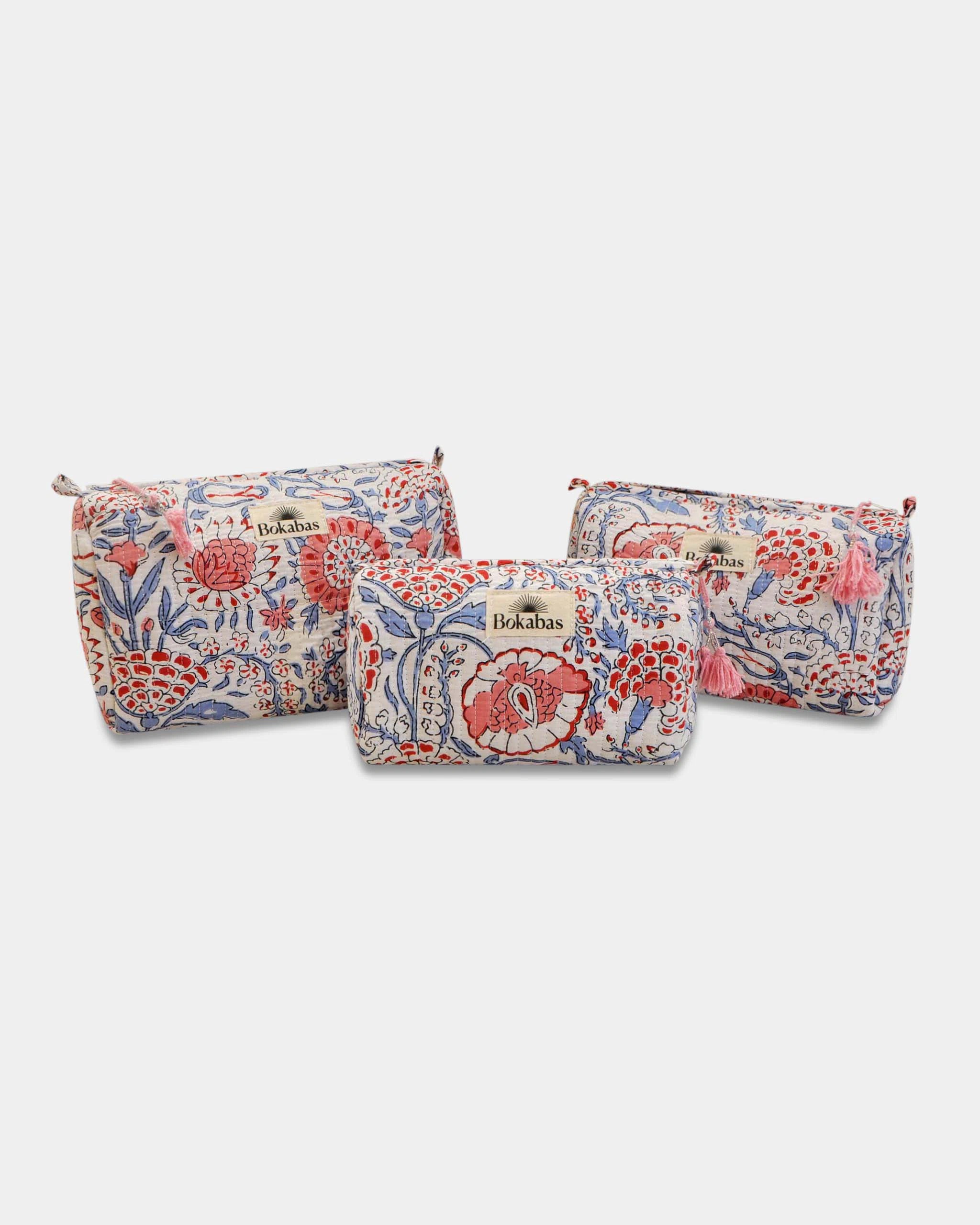 Trousse matelassée - Fleur Bleu - Bokabas Trousse (Image 1)
