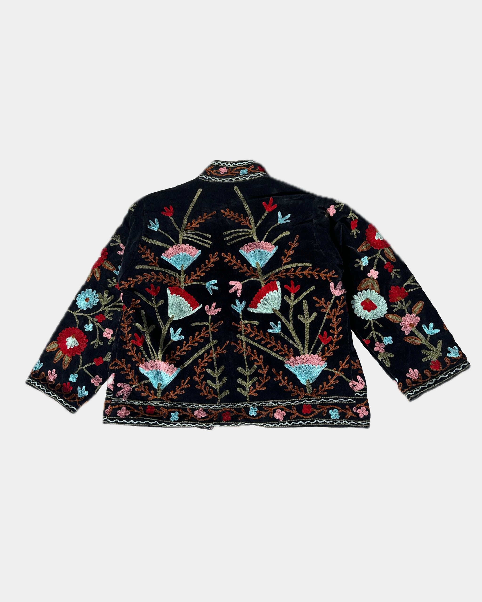 Veste en velours brodée - BLEU - Image 2