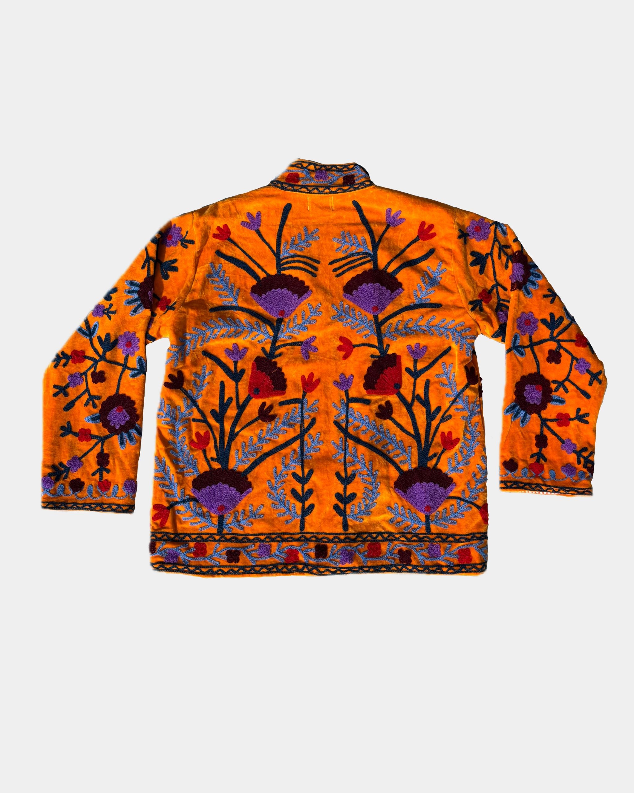 Veste en velours brodée - ORANGE - Image 2