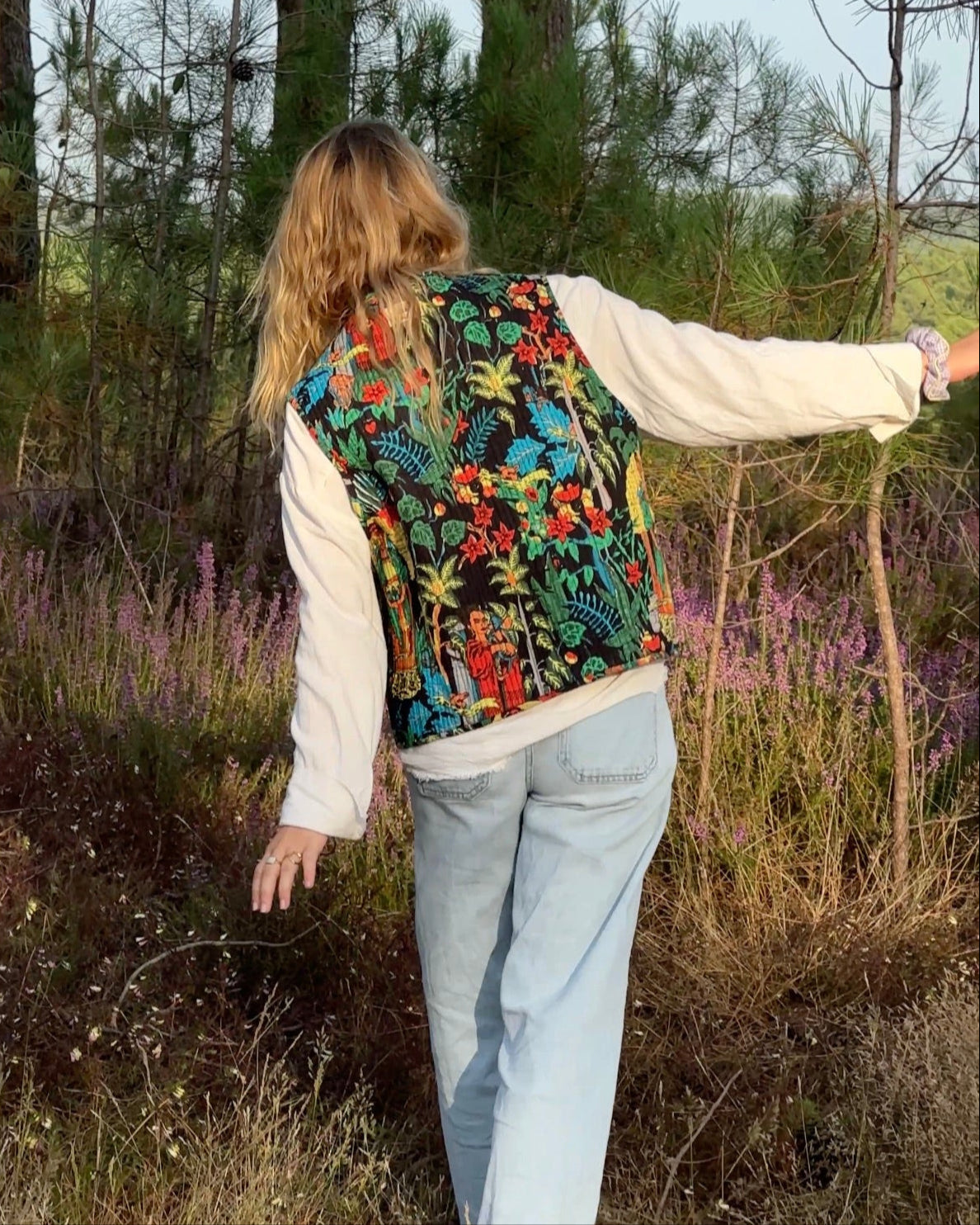 Veste sans manches réversible en coton matelassé - FRIDA Noir - Bokabas Sac (Image 1)